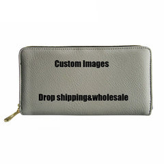 Maltese Floral Long Leather Wallet for Women