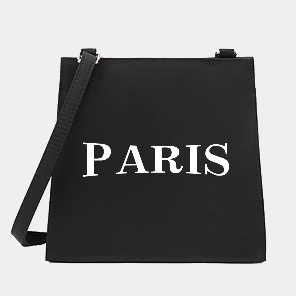 Women Shoulder Messenger Crossbody Tote Bag Text Pattern Small Square Bags