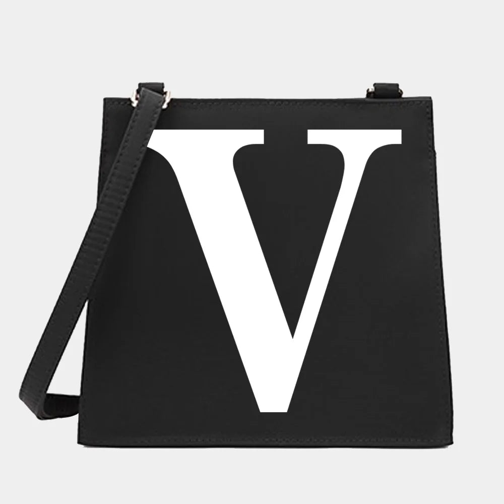 Women Shoulder Messenger Crossbody Tote Bag Letter Pattern Small Square Purse