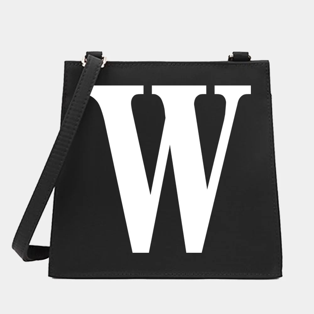 Women Shoulder Messenger Crossbody Tote Bag Letter Pattern Small Square Purse