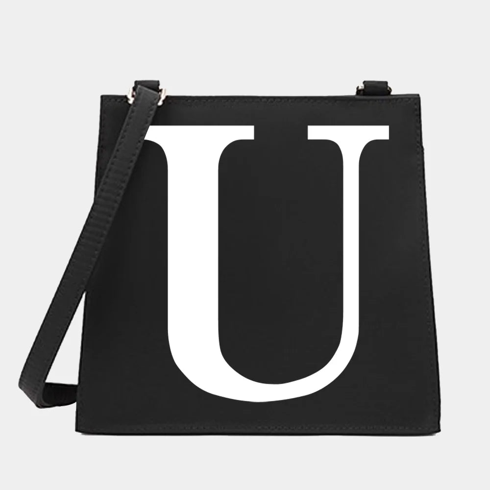 Women Shoulder Messenger Crossbody Tote Bag Letter Pattern Small Square Purse