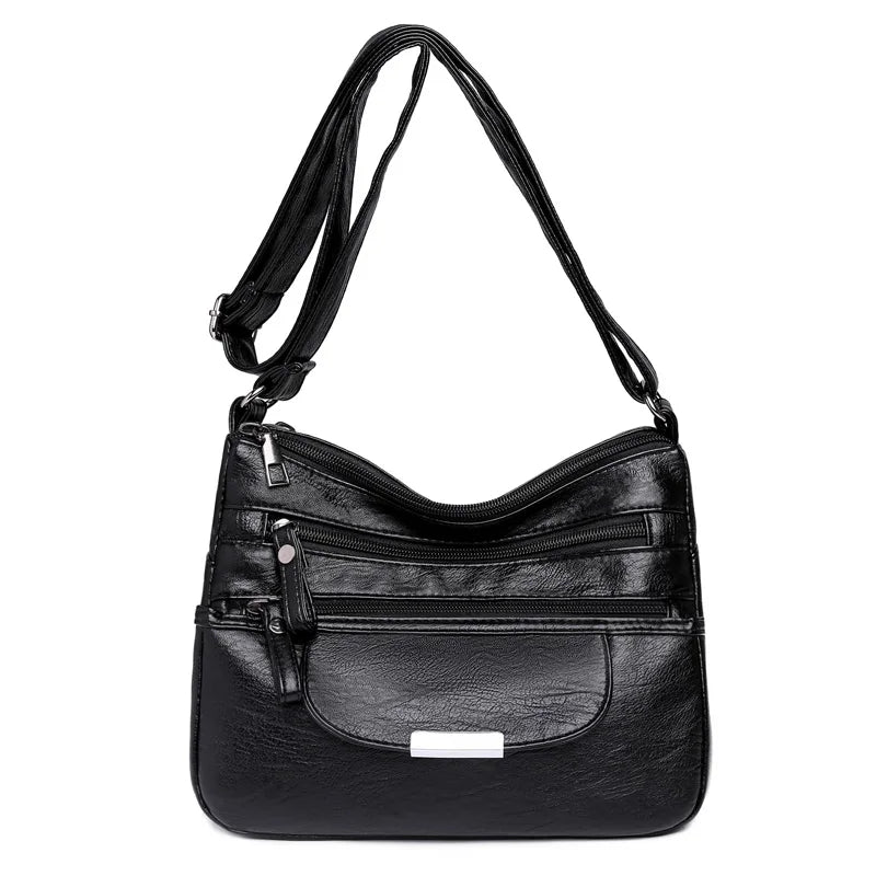 Women PU Leather Shoulder Bags Classic Sequined Messenger Bag