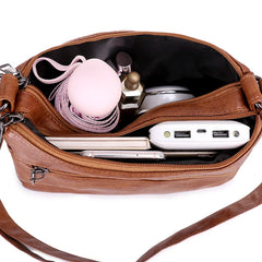 Women PU Leather Shoulder Bags Classic Sequined Messenger Bag