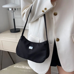 Nylon Mini Crescent Messenger Handbag Retro Ladies Underarm Bags