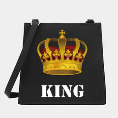 Women Square Bags Shoulder Crossbody King&Queen Series Pattern Tote Messenger Ba