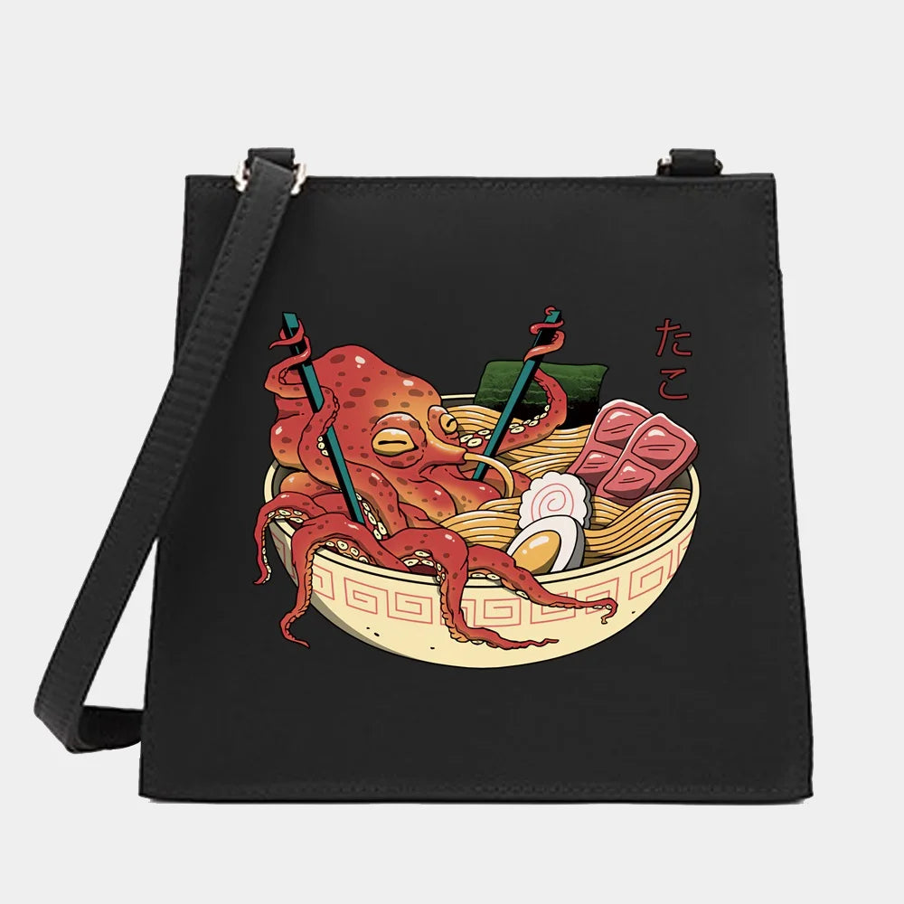 Women Square Bags Shoulder Crossbody Purse Japan Culture Series Pattern