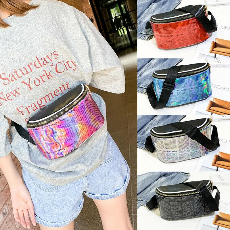 Women Leather Waist Fanny Pack Crossbody Belt Bag Lady Travel Shoulder Bags