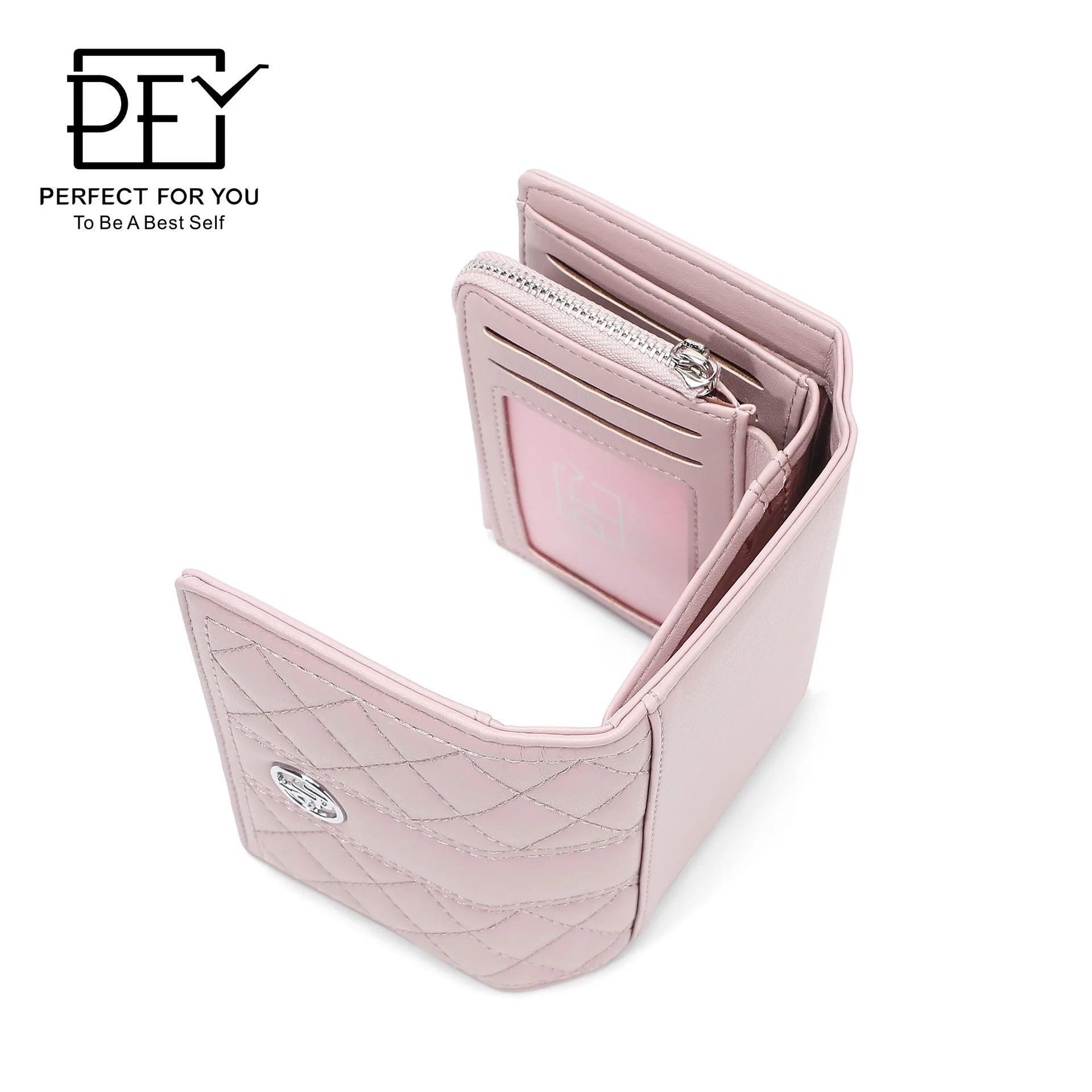 Women Diamond Plaid Pu Student Wallet Triple Clutch Bag Hot clutch purse