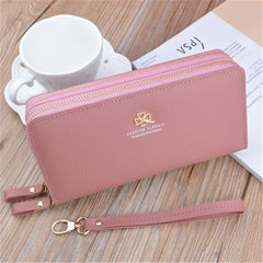 Women's Double Zipper Clutch Wallet Large Capacity Credit Cardholder