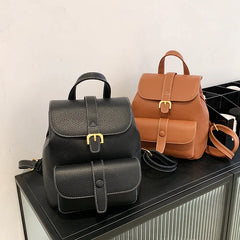 Women's Anti-theft PU Leather Backpack School Bag