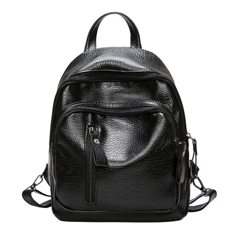 Women's PU Leather Backpack School Bag Girl Travel Shoulder Bag