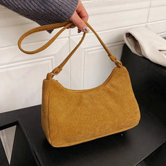 Corduroy Solid Women's Shoulder Bag