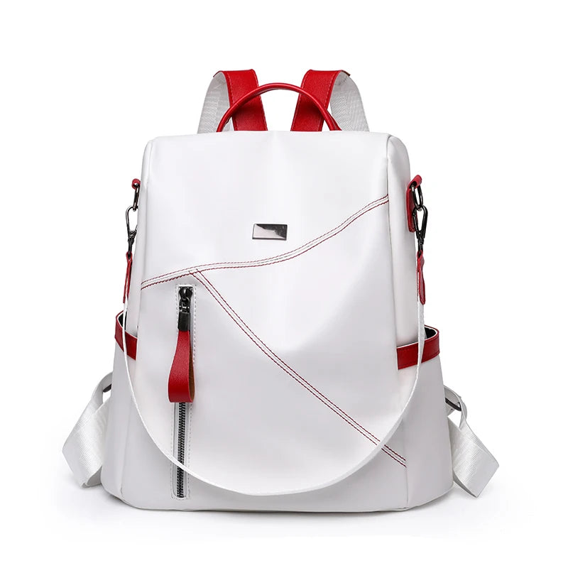 Women's Soft Leather Backpack Large Capacity Fashionable Versatile Travel Bag