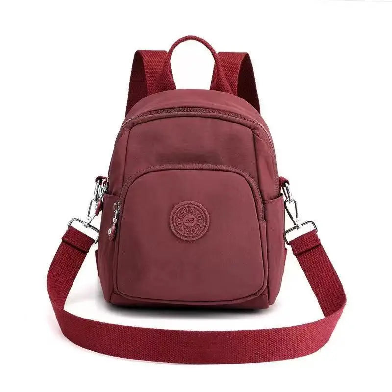 Women's Nylon Small Travel Backpack Messenger Shoulder Bag