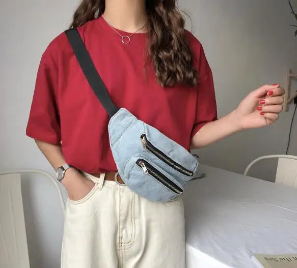 Women's Casual Shoulder Bag Slung Jeans Chest Bag
