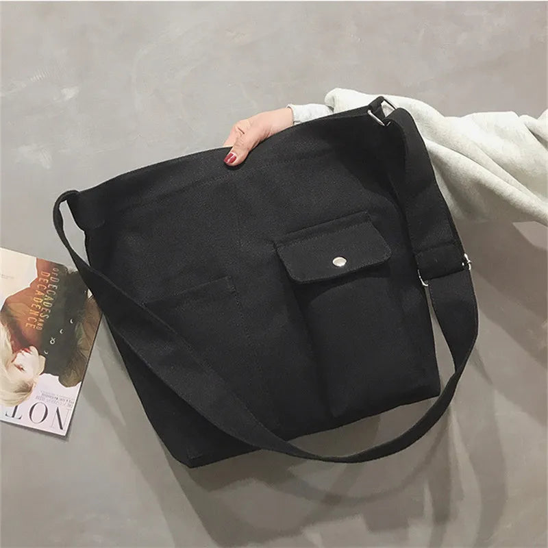 Canvas Crossbody Shoulder Bag Women's Casual Tote Large Capacity