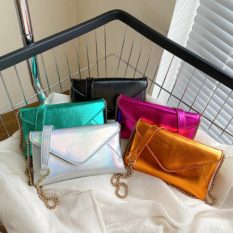 Women's Evening Shoulder Bag Leather Clutch Purse Wedding Party Handbag