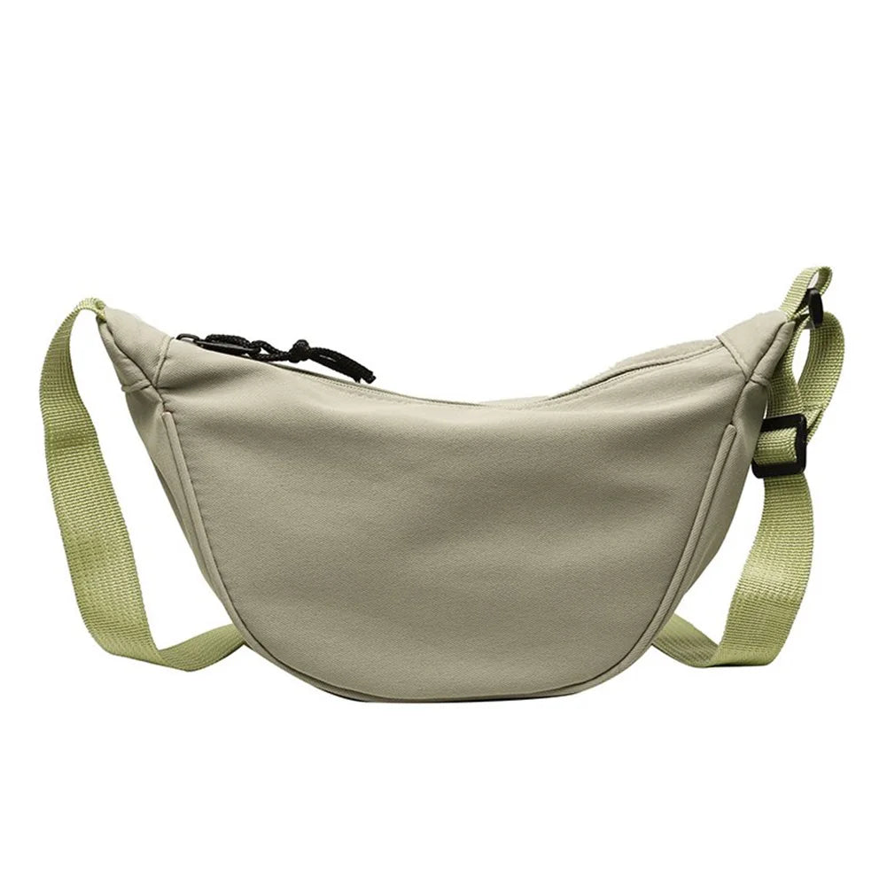 Women's Leather Handbags Solid Canvas Shoulder Chest Bag Purse