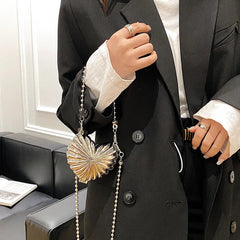 Women's Retro Silver Love Chain Bag Mini Handbag