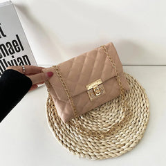 Women's Rhomboid Chain Messenger Shoulder Bag PU Leather Small Square Bags