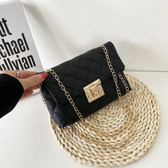 Women's Rhomboid Chain Messenger Shoulder Bag PU Leather Small Square Bags