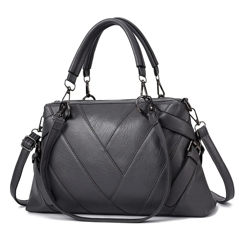 Women's Retro Striped One Shoulder Messenger Bag Large Capacity Handbag