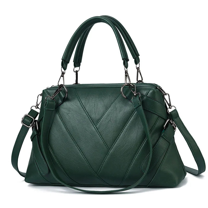 Women's Retro Striped One Shoulder Messenger Bag Large Capacity Handbag