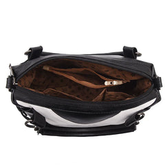 Women's Retro Striped One Shoulder Messenger Bag Large Capacity Handbag
