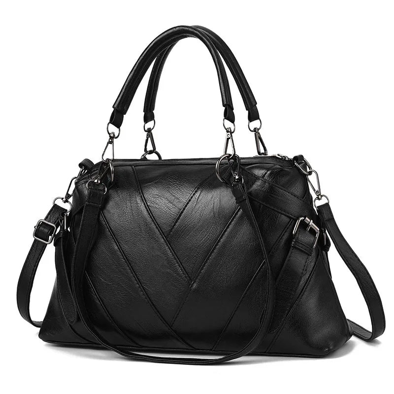 Women's Retro Striped One Shoulder Messenger Bag Large Capacity Handbag