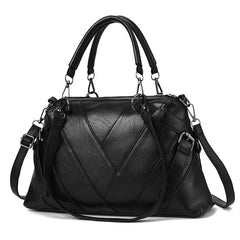 Women's Retro Striped One Shoulder Messenger Bag Large Capacity Handbag