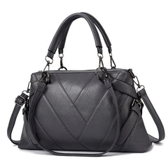 Women's Retro Striped One Shoulder Messenger Bag Large Capacity Handbag