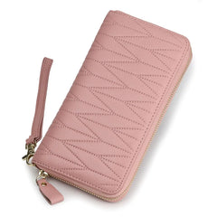 RFID Women's Handbag Long Organ Wallet Solid Large Capacity Leather Zipper Bag