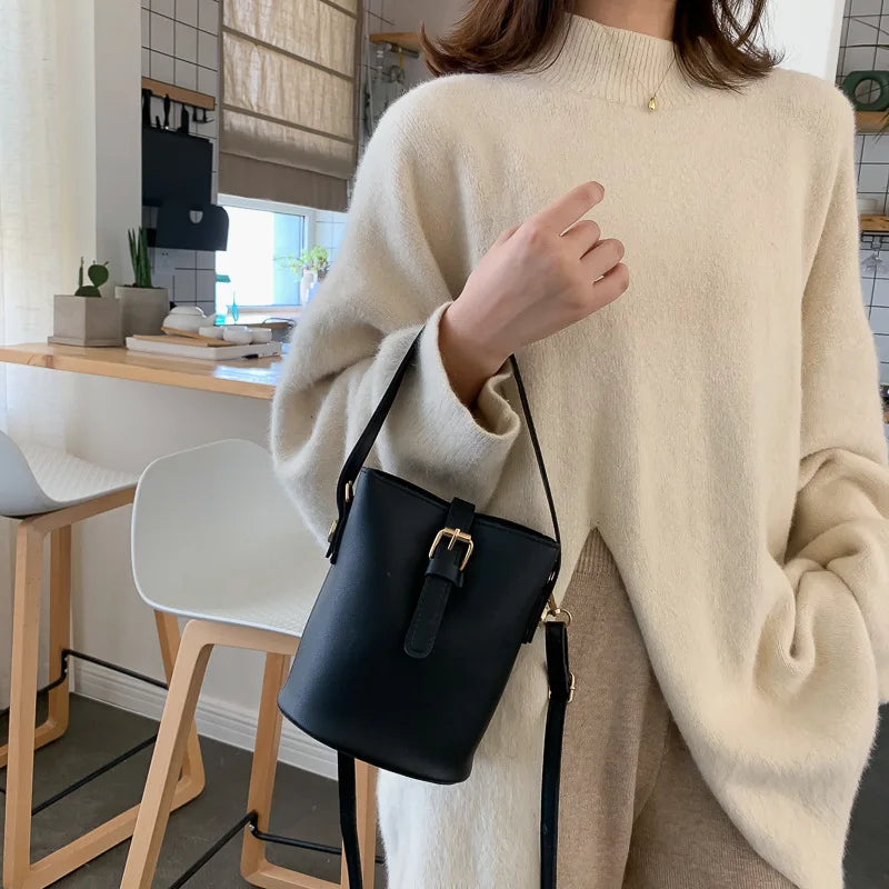 Women's Bucket Shaped Shoulder Bag Crossbody Large Capacity