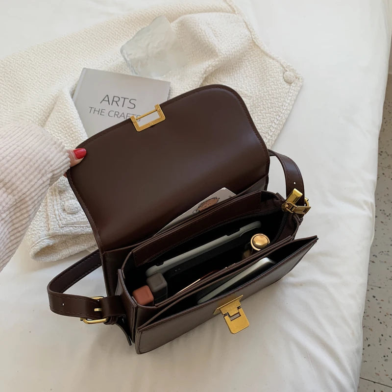 Women's Large Capacity Shoulder Bag PU Leather Clutch Handbag