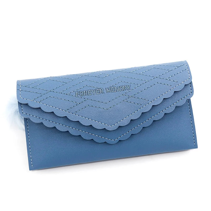Women's Lace Double Cap Embroidery Long Wallet