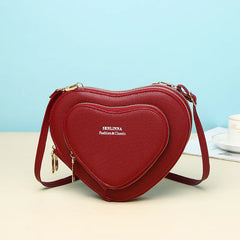 Heart Shape Crossbody Shoulder Bag Large Capacity PU Handbag