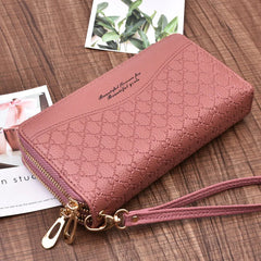 Women's Large Capacity Double Zipper Hand Purse