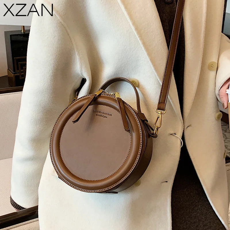 Women's Retro Shoulder Bag Crossbody Small Round Bag