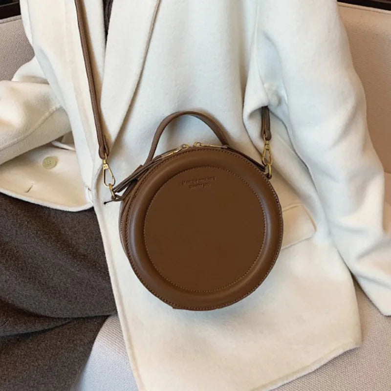Women's Retro Shoulder Bag Crossbody Small Round Bag