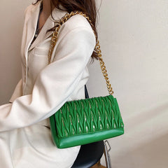 Sequins Chain Shoulder Bag for Women Square Satchel Handbag Purse Tote