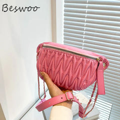Women's Large Capacity Thread Chest Bag Crossbody Messenger Handbag