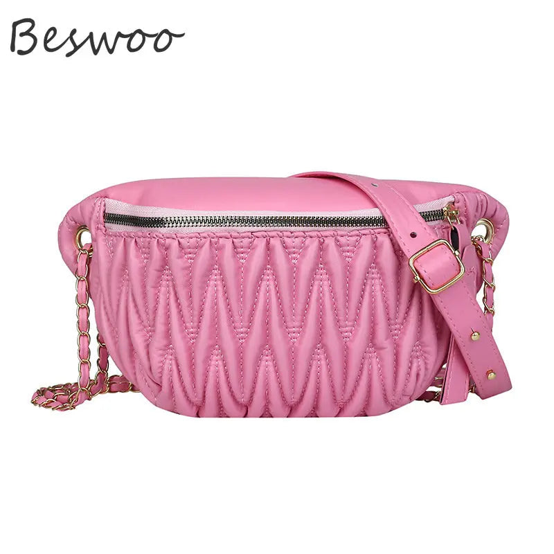 Women's Large Capacity Thread Chest Bag Crossbody Messenger Handbag