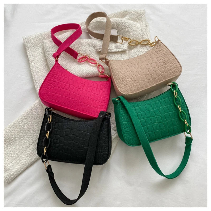 Women's Shoulder Bag Casual Armpit Handbag Crescent Saddle Bag