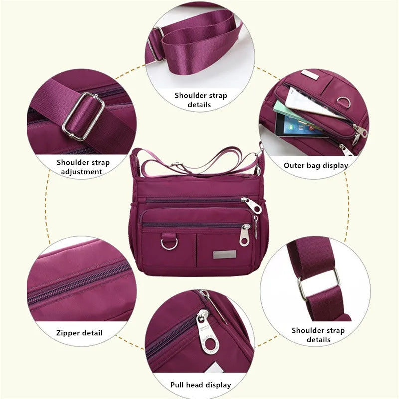 Waterproof Nylon Shoulder Bag Large Capacity Handbag