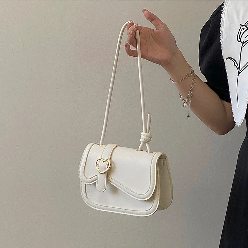Women's Love Shoulder Messenger Bag Solid Ladies Saddle Bags Girly Small Tote