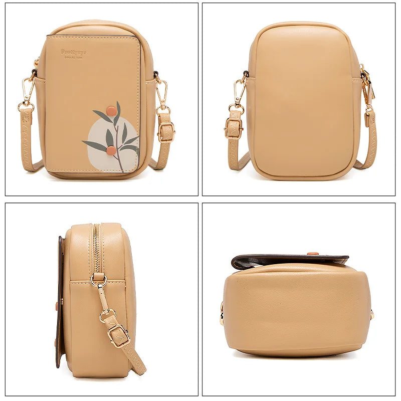 Women's Small Bag PU Leather Multifunction High Flap Printing Shoulder Bags