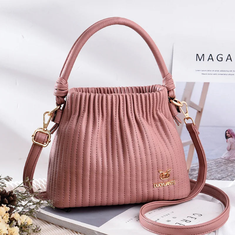 Women's Small Pu Leather Bucket Handbag Crossbody Bag Shoulder Sac Vert