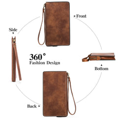 Women's Leather Handbag Wallet - Large Capacity Mobile Phone Bag