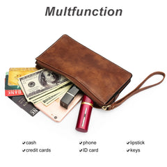 Women's Leather Handbag Wallet - Large Capacity Mobile Phone Bag