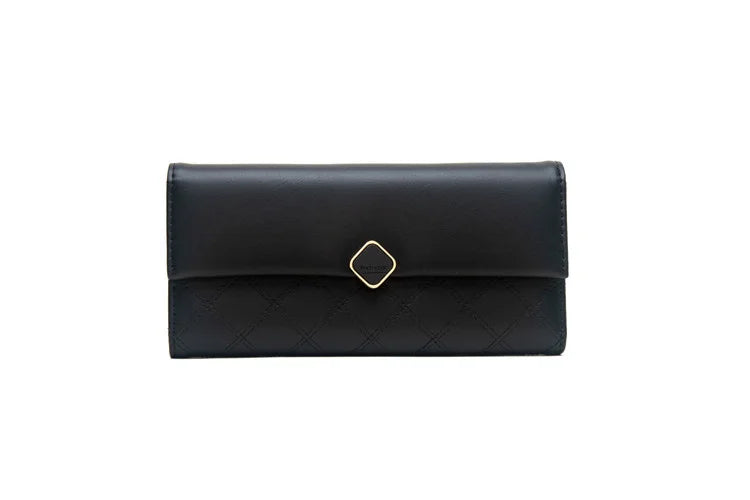 Women's Long Buckle Handbag PU Wallet Bag